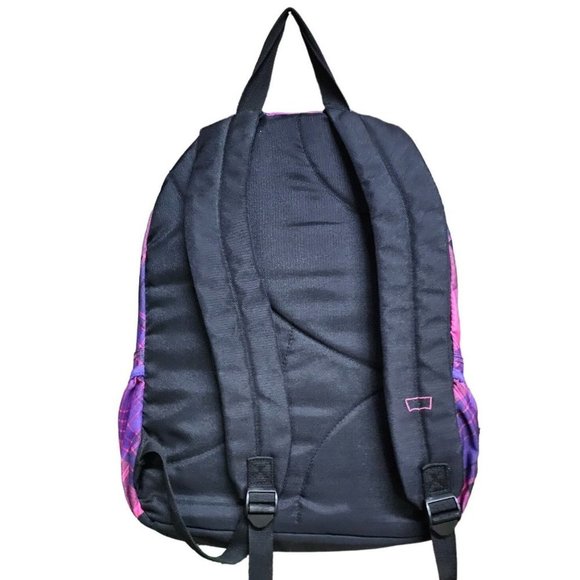 Levi's Pink Purple and Blackd Plaid Multiplex Backpack Tote Bag - Picture 9 of 10